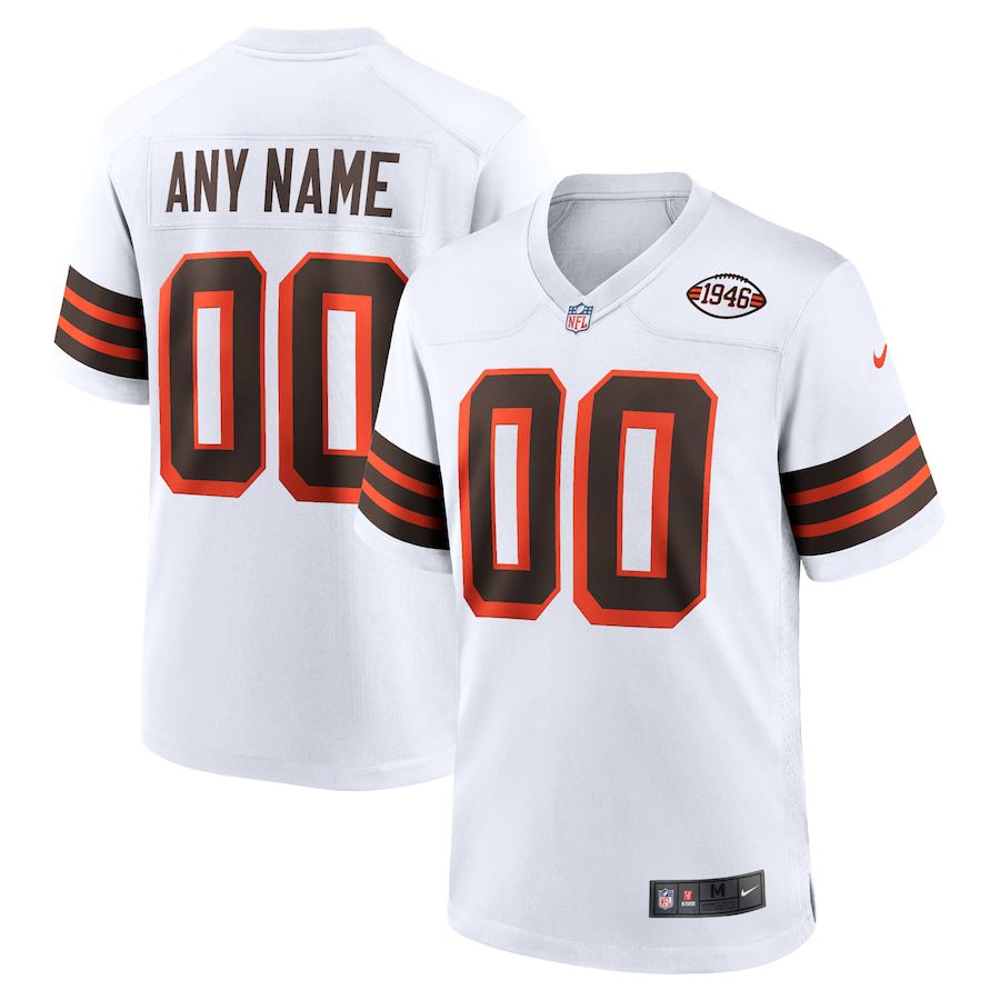Men Cleveland Browns Nike White 1946 Collection Alternate Custom NFL Jersey